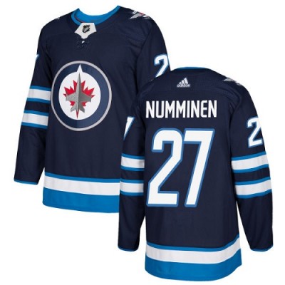 Adidas Winnipeg Jets #27 Teppo Numminen Navy Blue Home Authentic Stitched NHL Jersey